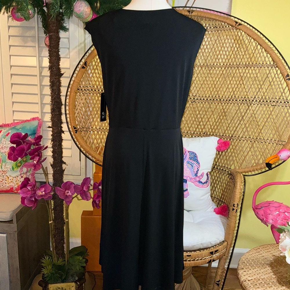 AGB NWT Dress Faux Wrap Black Size L - Picture 11 of 15